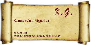 Kamarás Gyula névjegykártya